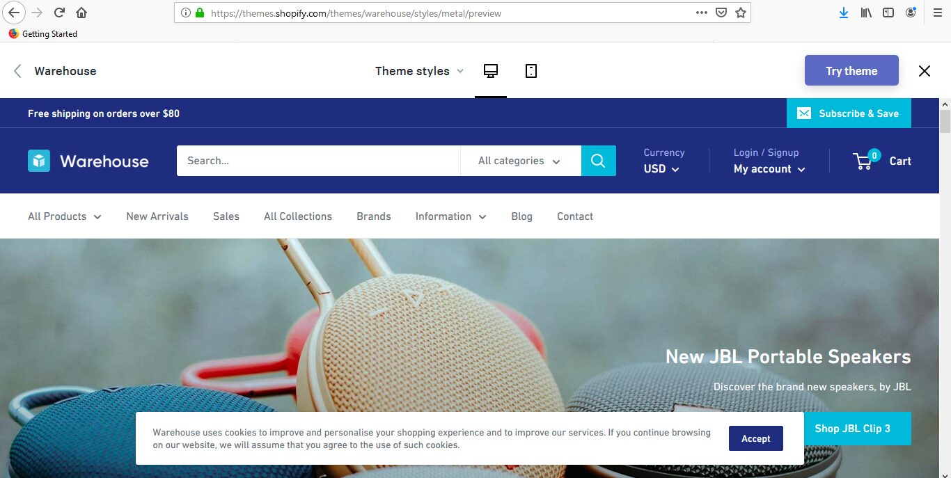 warehouse shopify theme