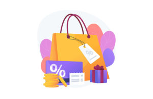 10 Best Shopify Bing Shopping Apps - An image of a shopping bag with discount tags.