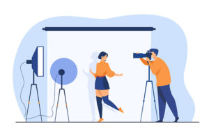 Shopify Camera Store Themes - An image of a man taking a picture of a woman with a camera.