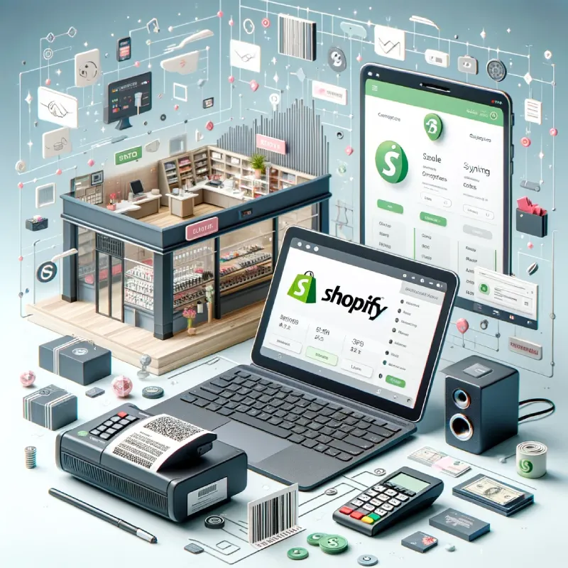 Does Shopify Have a POS System - An informative and visually appealing blog featured image representing the integration of Shopify's Point of Sale (POS) system with online retail.