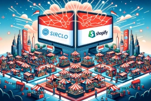 SIRCLO and Shopify Boost Indonesia's E-commerce - Indonesian flag colors adorn SIRCLO-Shopify partnership in a lively e-commerce scene