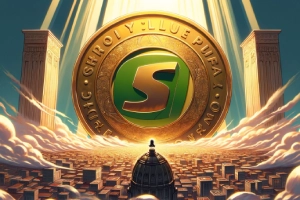 Shopify Adjusts Fees for Plus Plan Subscribers - Oversized coin dwarfs detailed cityscape.