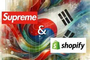 Supreme Expands to South Korea with Shopify - Supreme & Shopify logo with South Korean flag in the background