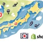 Mitsui's Shopify Integration Transforms Japan's E-commerce - A map of Japan with icons representing the major delivery companies that have integrated with Plus Shipping, Mitsui and Shopify logo