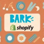 BARK Partners with Shopify to Drive Growth and Efficiency - bark and Shopify logo surrounded by dog treatment products