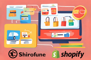 Shirofune-Enhanced-Shopify with Google Analytics 4 Attribution - Diagram illustrating data flow between e-commerce orders, web analytics, and ad campaign optimization.