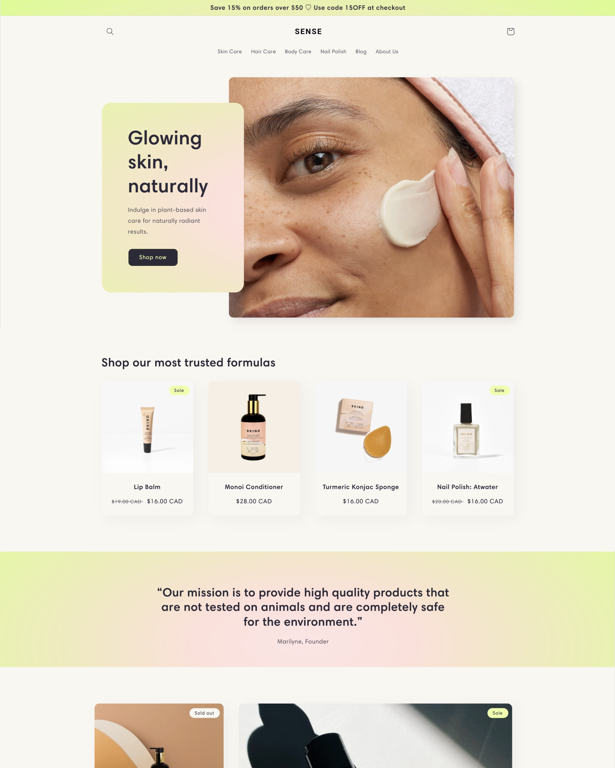 Sense Shopify theme preview