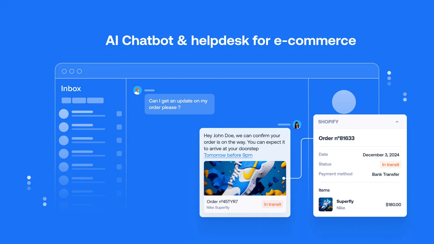 Crisp Helpdesk and AI Chatbot app listing on the Shopify App Store