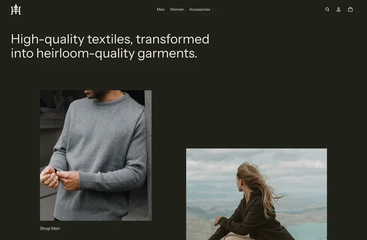 Heritage Shopify theme storefront preview