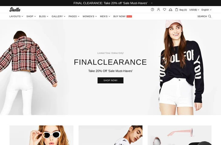 Shella Shopify theme storefront preview