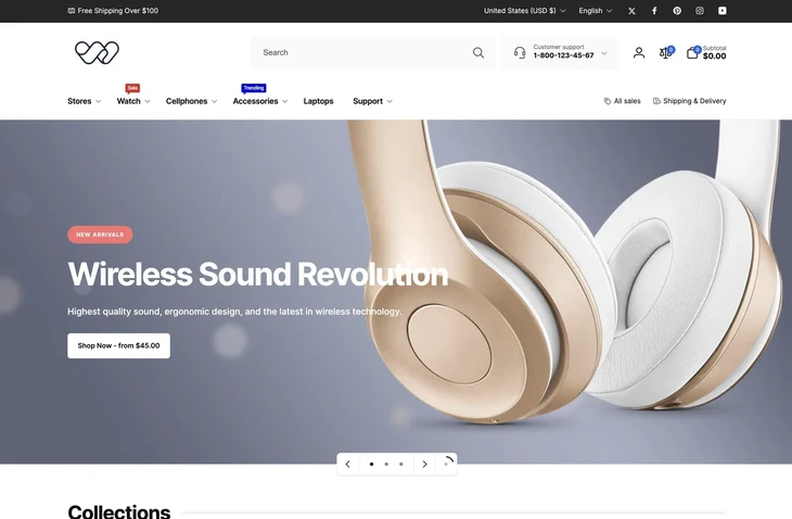 Woodstock Shopify theme storefront preview