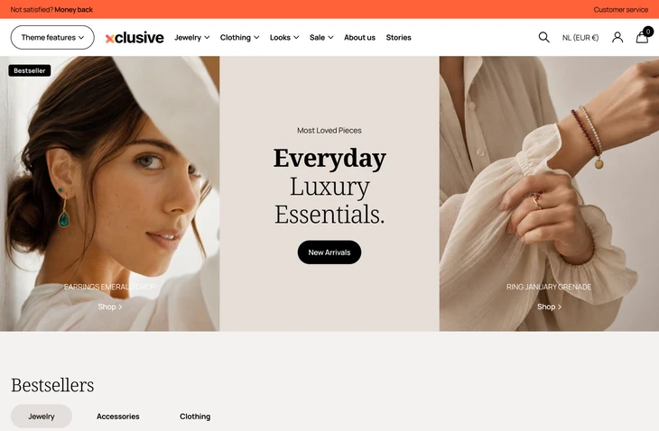 Xclusive Shopify theme storefront preview