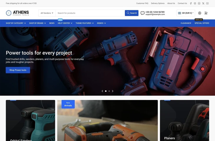 Athens Shopify theme storefront preview
