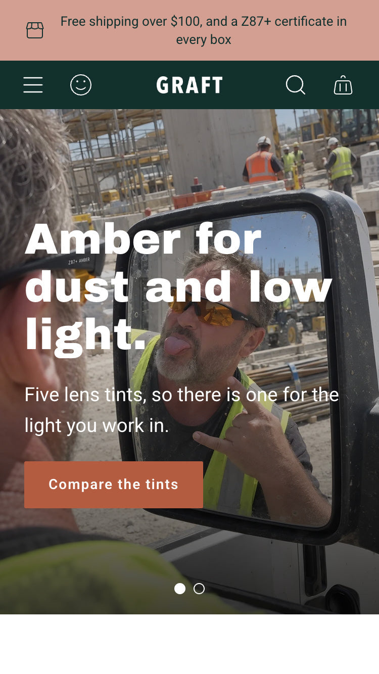 Envy Shopify theme, Graft workwear style preview