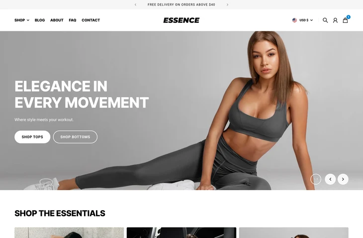 Essence Shopify theme storefront preview