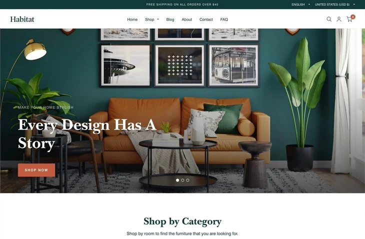 Habitat Shopify theme storefront preview